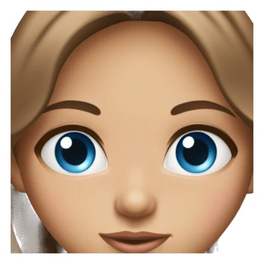 Beautiful tanned girl, long hair, brunette with brown hair, blue eyes, baby pink lips  sticker