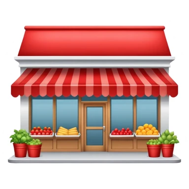 a market store, retail shop building with a toldo rojo y blanco sticker