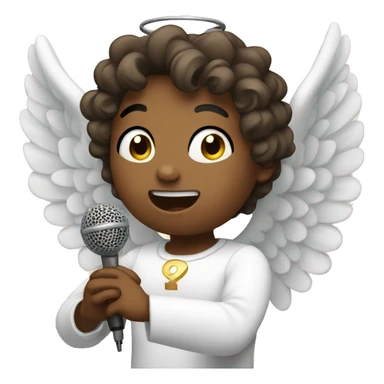 Angel singing sticker