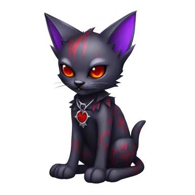 Vampiric dark edgy punk cat fakemon with red purple edgy markings full body  sticker