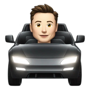 Elon musk riding in a Tesla cyber truck  sticker