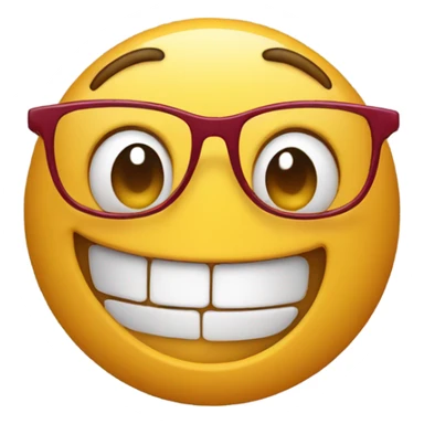 Laughing emoji with glasses with heart eyes and pointing  sticker