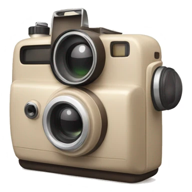 beige Palaroid camera with a photo card sticking out of it sticker