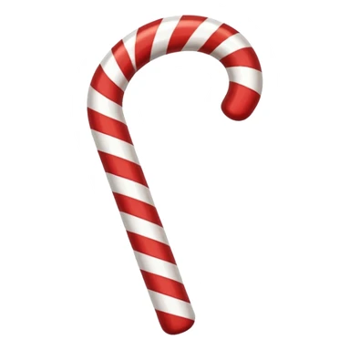Classic Red-White Cane: Curved striped red-and-white candy cane. sticker