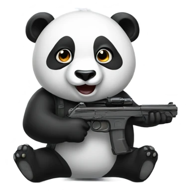 Panda with gun sticker
