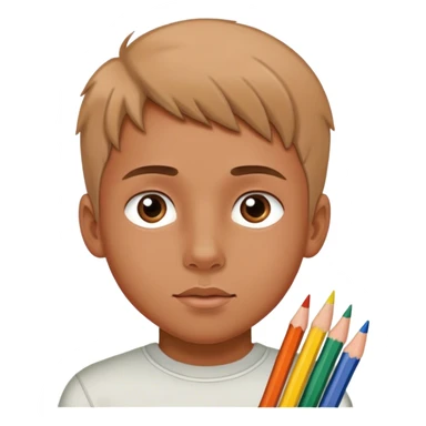 boy drawing with pencils  sticker