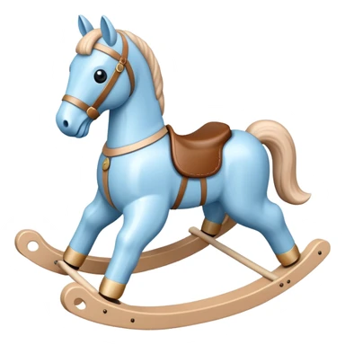 Pastel blue rocking horse toy sticker
