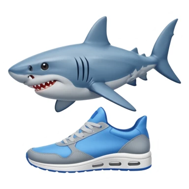 As un tiburón con tenis azules  sticker