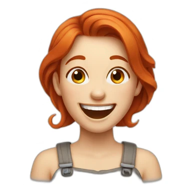 Redhead girl laughing sticker