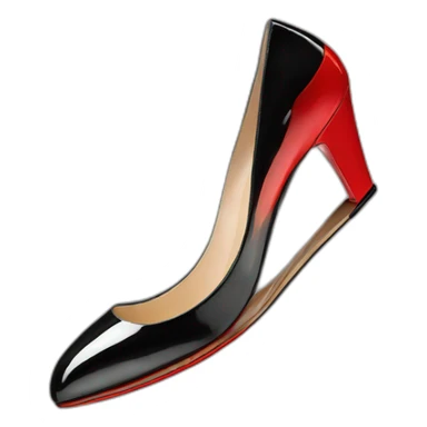 One WEDGE heel LOUBOUTIN black leather PATENT sticker