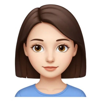 A realistic portrait of a young woman with soft facial features, clear skin, natural makeup, gentle eyes, symmetrical face, subtle smile, smooth lighting, high detail, photorealistic, 85mm len
 sticker