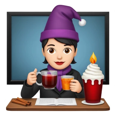 mulled wine party at work desk sticker