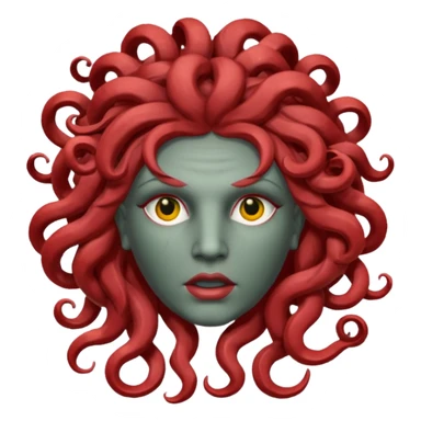 statue head medusa red hair sticker