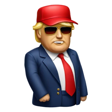 Donald Trump with a ”MAGA” Red hat sticker