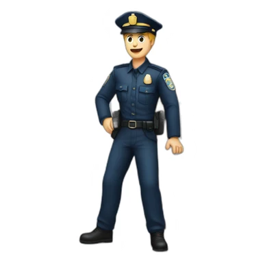 policier sur un lit sticker