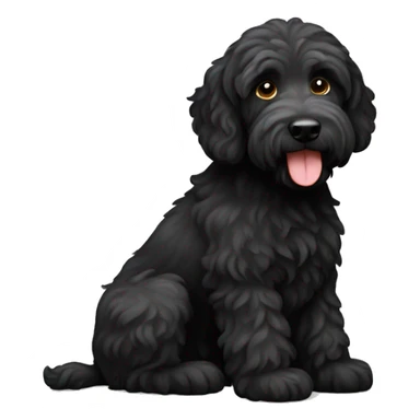 Black labradoodle dog sticker