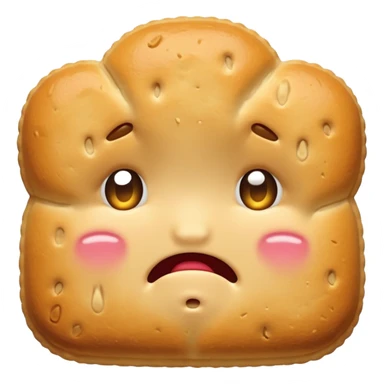 cute biscuit no cream cry with tears sticker