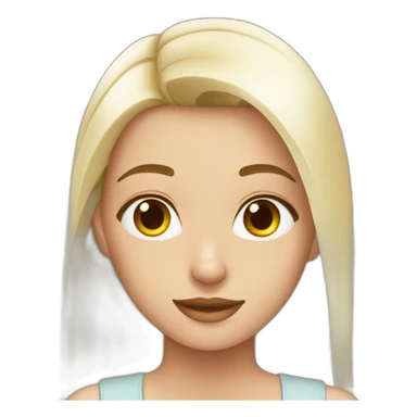 anissa la bdh blanche avec les cheveux lisse et long sticker