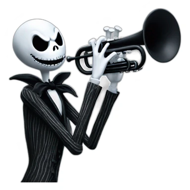 Jack skellington play trumpet sticker