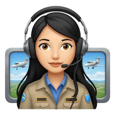 Femme cheveux long noir travaille dans le domaine de l'aéronautique sticker