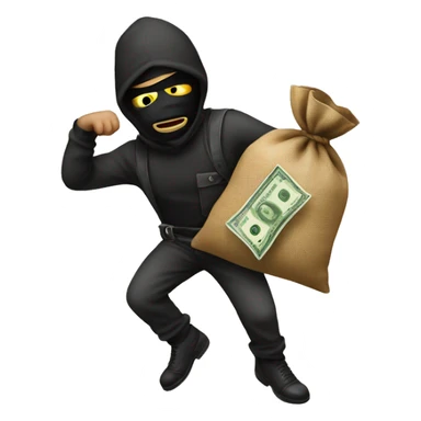Robber emoji with money sack sticker