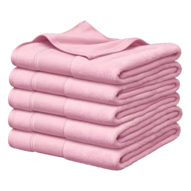 Light pink fluffy towel stack, soft shadows, pastel backdrop sticker