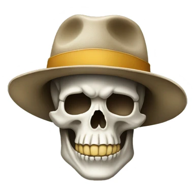 skull with safari hat on sticker