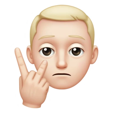 sad face with 2 pointer fingers facing each other sticker