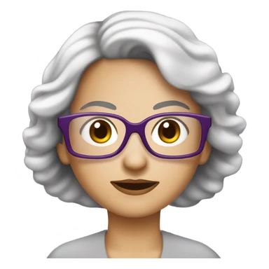 Une femme blanche brune avec un carré et des lunettes violettes sticker