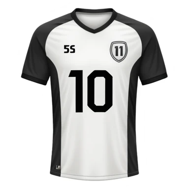 White and black soccer jersey with number 1 sticker