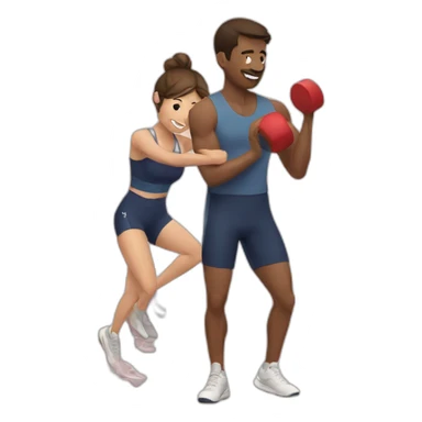 couple training together sticker