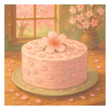 sakura cake sticker