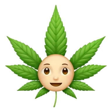 Cute face cannabis leaf galaxy background sticker