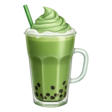 matcha latte with boba and ice sticker