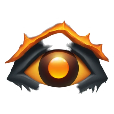 Eye of Sauron with glowing orange iris, set in a dark tower of Mordopr sticker