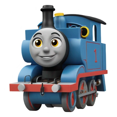 Thomas the tank engine being dumb and confused at the same time sticker