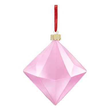Pastel pink diamond shaped Christmas ornament  sticker