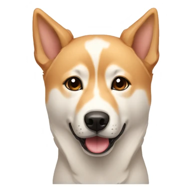 jindo dog with asymmetrical coloring and no eyebrows sticker