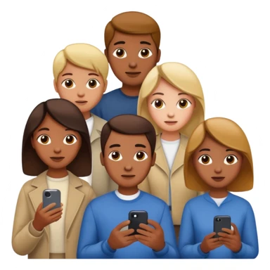 people searching something with iphone and people around sticker