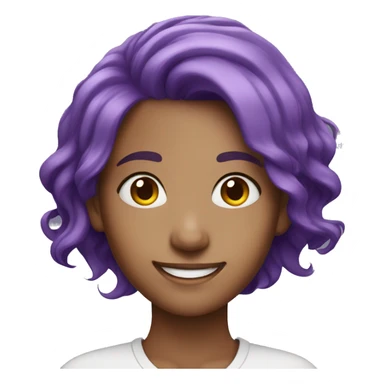 Purple hair girl smiling  sticker