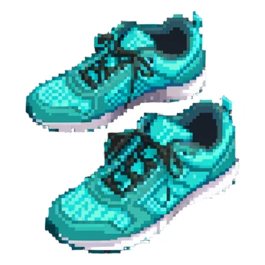 turquoise running shoes, athletic footwear, blue-green sneakers sticker