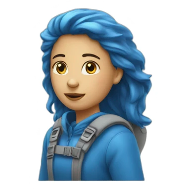 Meisje met blauw  pak aan sticker