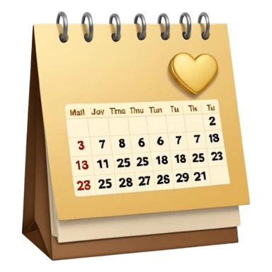 cute kalender , really light yellow/gold/brown themed with maybe a little heart on it. its paper in it and rings at the top of it where the paper is on. it needs to look like its drawed of smt and the rings at the top instead.  sticker