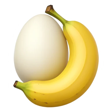 A banana standing between two eggs sticker
