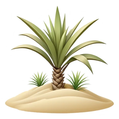 generate realistic detailed yucca in 3d style with sand  sticker