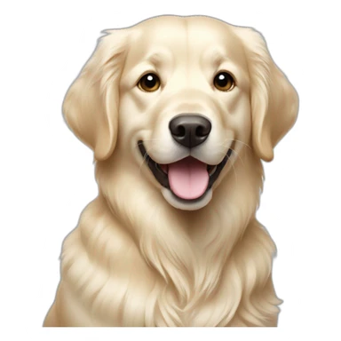 Golden Retriever white happy sticker