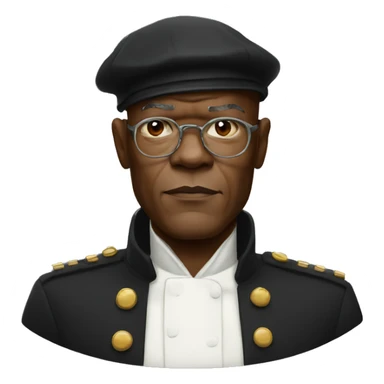 bald samuel l jackson serious wearing beret sticker