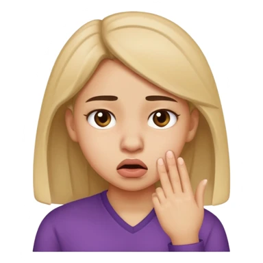 Create an emoticon. It needs to be a girl's face. She is blocking her nose to avoid the bad smell. sticker