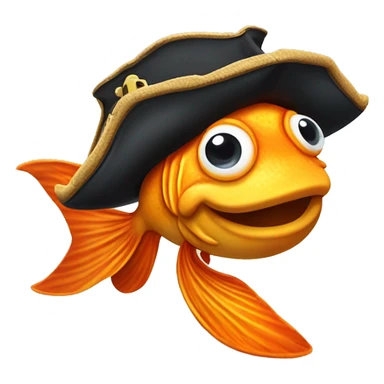 smiling goldfish cracker wearing a pirate bandana and eye patch sticker