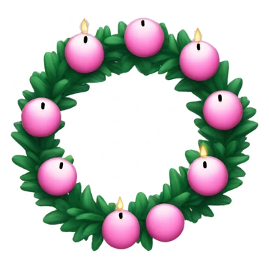 christmas pink garland with candle  sticker